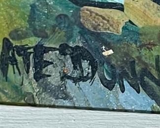 Nate Dunn 1960s Original Art Abstract Painting Greys and Greens Mixed Media	Frame: 21 x 17 x .5in	
