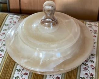 Carved Stone Trinket Dish lidded	4 x 6in diameter	
