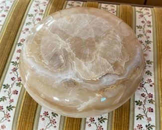 Carved Stone Trinket Dish lidded	4 x 6in diameter	
