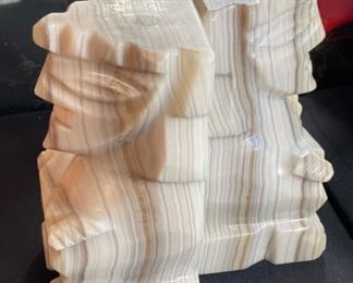 Vintage Carved Stone Aztec Bookends pair	7x3.5x3in	HxWxD
