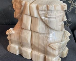 Vintage Carved Stone Aztec Bookends pair	7x3.5x3in	HxWxD
