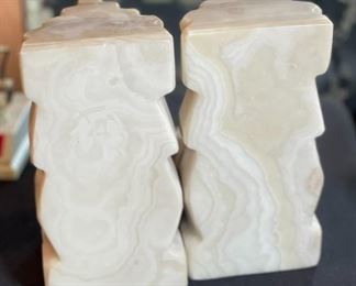 Vintage Carved Stone Aztec Bookends pair	7x3.5x3in	HxWxD
