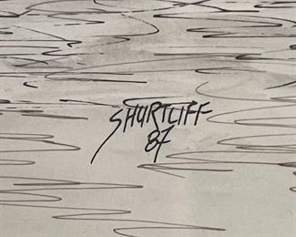 Original Art Bill Shurtliff Colored Sketch Home	Frame: 15.5x20in	HxWxD
