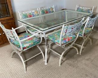 Vintage Cast Patio Table & Chairs	Table: 28x34x60in	HxWxD
