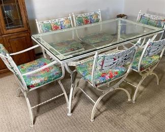 Vintage Cast Patio Table & Chairs	Table: 28x34x60in	HxWxD
