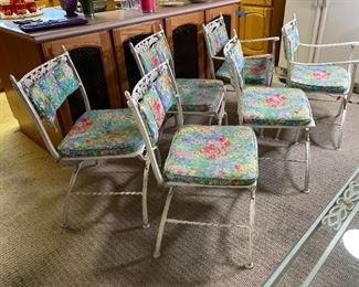 Vintage Cast Patio Table & Chairs	Table: 28x34x60in	HxWxD
