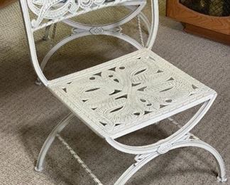 Vintage Cast Patio Table & Chairs	Table: 28x34x60in	HxWxD
