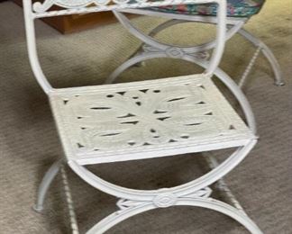 Vintage Cast Patio Table & Chairs	Table: 28x34x60in	HxWxD
