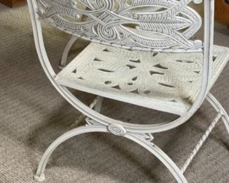 Vintage Cast Patio Table & Chairs	Table: 28x34x60in	HxWxD
