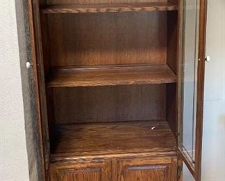 Wood Shelf unit with doors	74x30x28in	HxWxD
