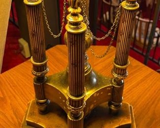 Vintage 4 Column Table Lamp	30 x 16in diameter	
