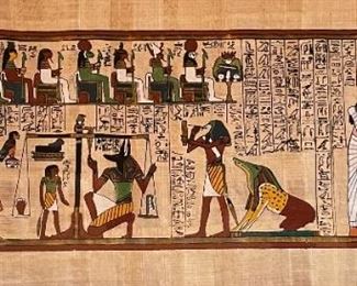 Egyptian Papyrus Painting Art Hand Painted Papyrus of Ani	15 x 35.5	
