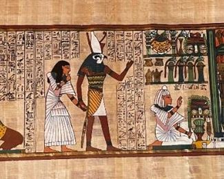 Egyptian Papyrus Painting Art Hand Painted Papyrus of Ani	15 x 35.5	
