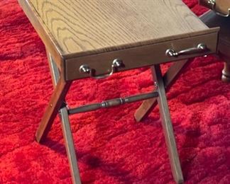 Oak Snack Tray Cabinet Collapsible TV trays Tables	24 x 17.5 x 24in	HxWxD
