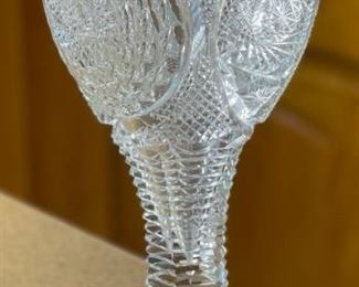 American Brilliant Cut Glass Vase Large Chalice Pedestal	12in H  x 5 indiameter	

