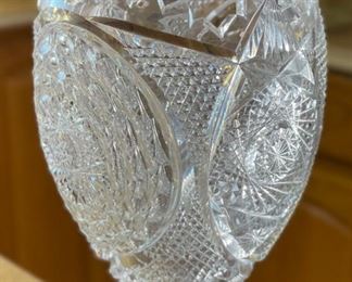 American Brilliant Cut Glass Vase Large Chalice Pedestal	12in H  x 5 indiameter	
