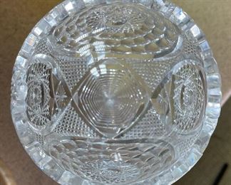 American Brilliant Cut Glass Vase Large Chalice Pedestal	12in H  x 5 indiameter	
