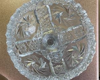 Vintage EAPG Pressed Glass Patter of the Stars Pedestal Compote Bowl Sawtooth	7.5 x 8 diameter	
