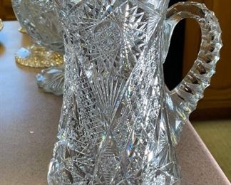 American Brilliant Cut Glass Pitcher ABP	10 x 4.5 x 8in	HxWxD
