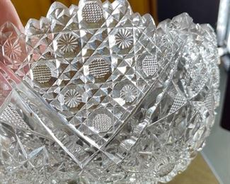 American Brilliant Cut Glass Bowl	4.5 x 8.25in diameter	
