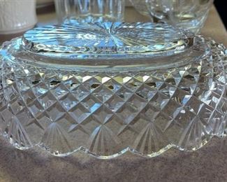 Waterford Crystal Oval Bowl Criss Cross & Fan Pattern Giftware Collection	3.25 x 10.75 x 7.5in	HxWxD
