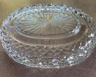 Waterford Crystal Oval Bowl Criss Cross & Fan Pattern Giftware Collection	3.25 x 10.75 x 7.5in	HxWxD
