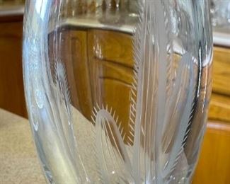 Mikasa Etched Lead Crystal Vase Cactus Sonora	10in H  x 4in diameter	
