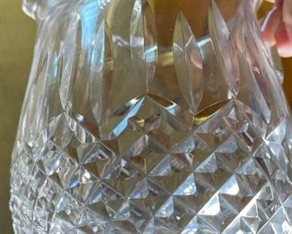 Waterford Crystal LISMORE Jug Pitcher with ice lip	6.5 x 4.5 x 6in	HxWxD

