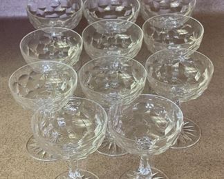 11pc ROYAL LEERDAM Ambassador Cut Crystal Wine Glasses	5.25 x 4in Diameter	
