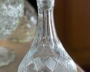 Cut Glass Crystal Decanter w/ Stopper	15in high	
