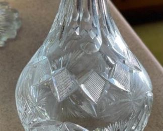 Cut Glass Crystal Decanter w/ Stopper	15in high	
