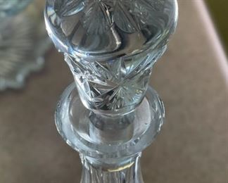 Cut Glass Crystal Decanter w/ Stopper	15in high	
