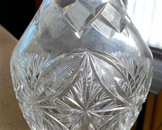 Cut Glass Crystal Decanter w/ Stopper	15in high	
