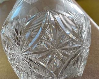 Cut Glass Crystal Decanter w/ Stopper	15in high	
