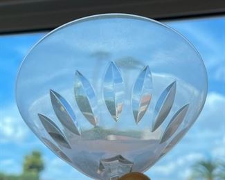 9pc Cut Glass martini Glasses	5 x 4.25in diameter	
