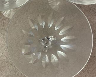 9pc Cut Glass martini Glasses	5 x 4.25in diameter	
