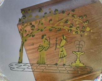 8PC Ferro & Lazzarini Italian MURANO GLASS DECANTER SET Ruby Red 24k Gold	Decanter: 10 inches high	
