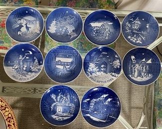 10pc B&G Bing Grondahl Christmas Plates 1980s	7.25in Diameter	
