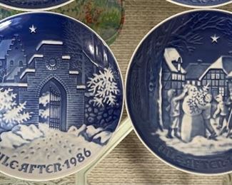 10pc B&G Bing Grondahl Christmas Plates 1980s	7.25in Diameter	
