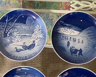 9pc B&G Bing Grondahl Christmas Plates 1970s	7.25in Diameter	
