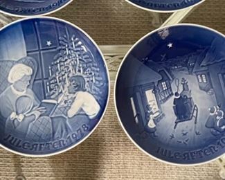 9pc B&G Bing Grondahl Christmas Plates 1970s	7.25in Diameter	
