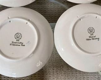 9pc B&G Bing Grondahl Christmas Plates 1970s	7.25in Diameter	
