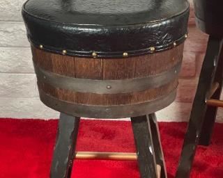 4pc 1970s Kentucky Bourbon Barrel Bar Stools Counter Height Chairs  Oak Keg Furniture	41 x 16.5 x 19in Seat: 30 in	
