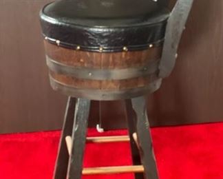 4pc 1970s Kentucky Bourbon Barrel Bar Stools Counter Height Chairs  Oak Keg Furniture	41 x 16.5 x 19in Seat: 30 in	
