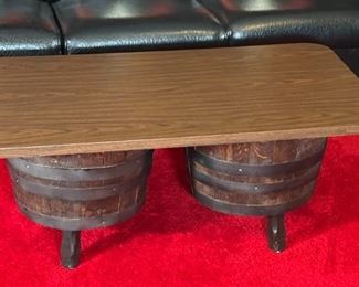 1970s Kentucky Bourbon Double Barrel  Coffee Table	18 x 42 x 23.75in	HxWxD
