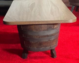 1970s Kentucky Bourbon Double Barrel  Coffee Table	18 x 42 x 23.75in	HxWxD
