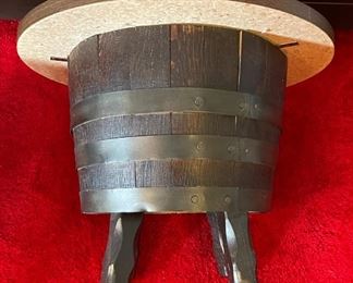 2pc 1970s  Kentucky Bourbon Barrel End Tables PAIR	17.5 x 23.5 in diameter	
