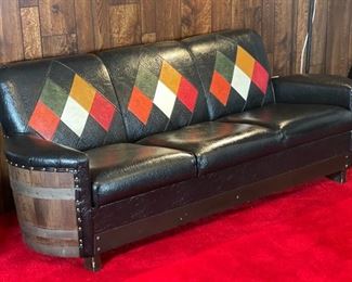 1970s Kentucky Bourbon Barrel Sofa Couch	31 x 80 x 33in	HxWxD
