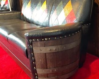 1970s Kentucky Bourbon Barrel Sofa Couch	31 x 80 x 33in	HxWxD
