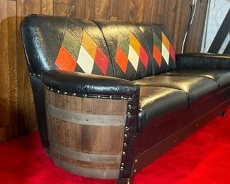 1970s Kentucky Bourbon Barrel Sofa Couch	31 x 80 x 33in	HxWxD
